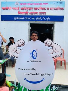 Optima Life Sciences Celebrates World Egg Day with Matoshri Ramai Ambedkar Primary & Secondary Residencial Aashram School in Pune